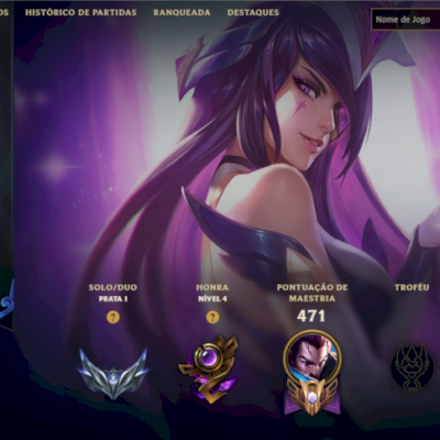 Conta de lol com skins prata 1 mmr perfeito (suspensão de 3 dias sai rapidin kk)