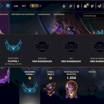 Platina 1 com TODOS os Champs e 571 Skins ( Nivel 873 )