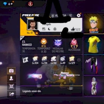 Conta de free fire com punho e angelical