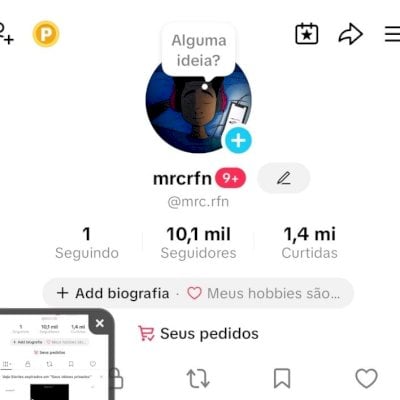 Conta tiktok mais de 6 mês parado, mais com bom engajamento