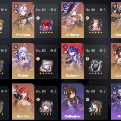 [HSR América] Acheron + Robin + Sunday + Feixiao + The Herta + Cones (27 T5)