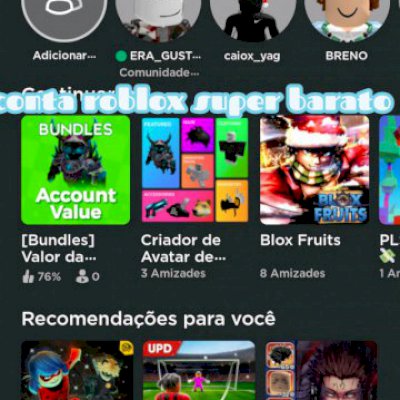 Conta roblox upada em diversos jogos com muitos itens