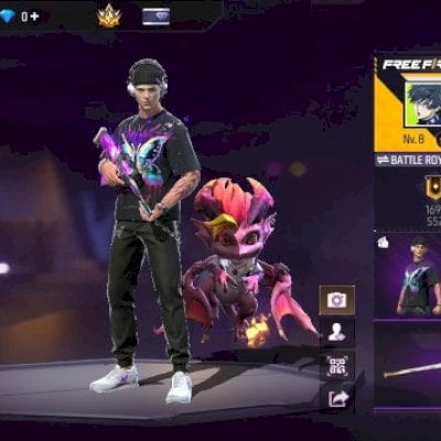 CONTA FREE FIRE NÍVEL 8 COM CONJUNTO VIBE METAMORFOSE E AMOR ETERNO
