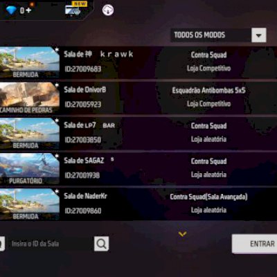 VENDO CONTA DE FF COM 6 SALA PERSONALIZADA