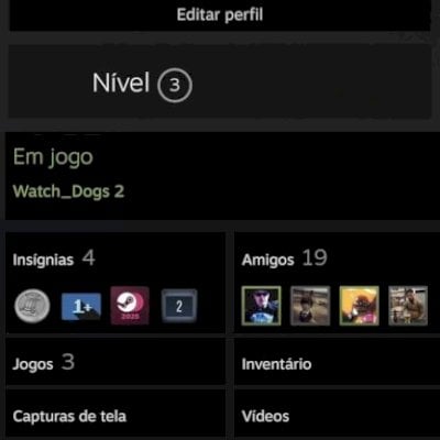 Conta de Cs com Prime ativado e algumas skins no inventário.