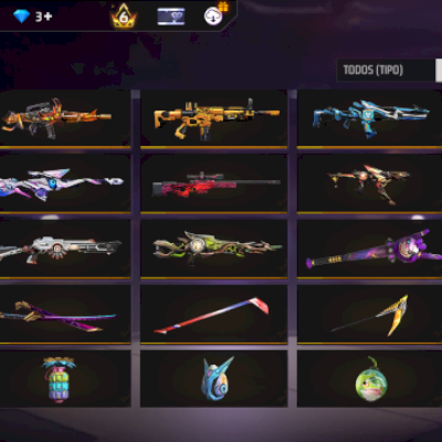 Conta free fire com três Angélica rara barbinha