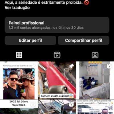 Conta do Instagram com 100k de seguidores