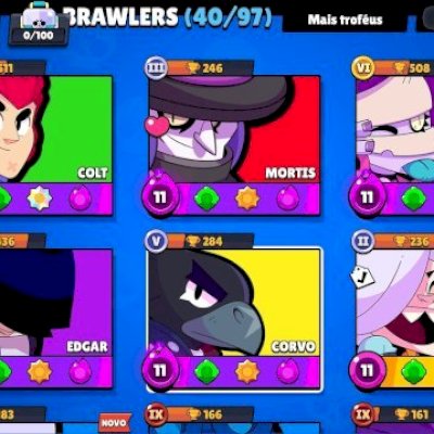 Conta brawl stars com passe do samurai e passe stranger things