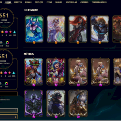 CONTA LOL/TFT 651 SKINS E TODOS OS CAMPEÕES
