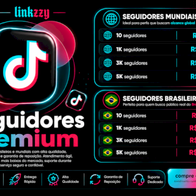 [Preços de Atacado] Seguidores Tik Tok Premium - Brasileiros e Mundiais