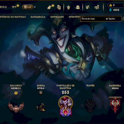 Conta Level: 140 ,Idade da conta: 9 anos : skins 43  Champs 10-50  champs