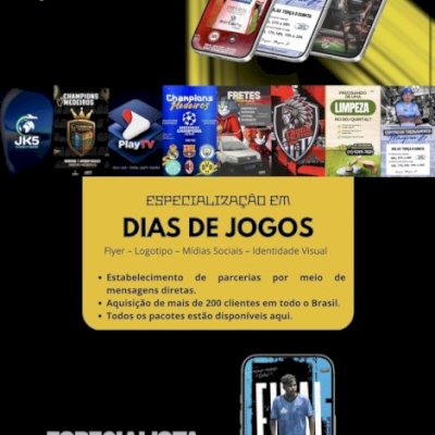 Designer Futebol - ESPECIALIZAÇÃO EM  DIAS DE JOGOS