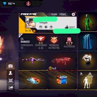 Conta de free fire com bandeirão,barbinha e punho