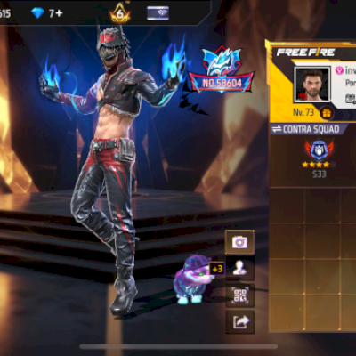 Conta de free fire (lvl 73)