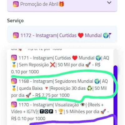 Bot site SEGUIDORES nas redes sociais. 1000 Seguidores apenas 5,60
