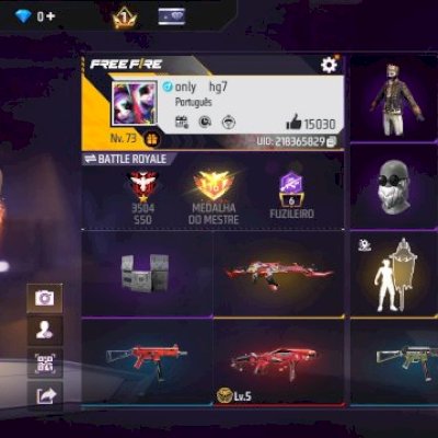Conta de free fira rara e gemada