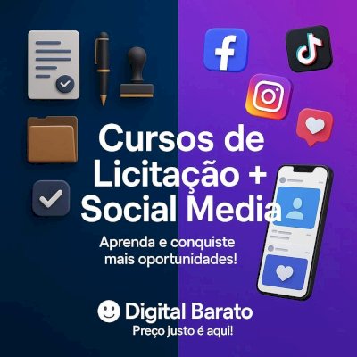 📚 Cursos de Licitação + Social Media 💼 Aprenda e conquiste mais oportunidades!