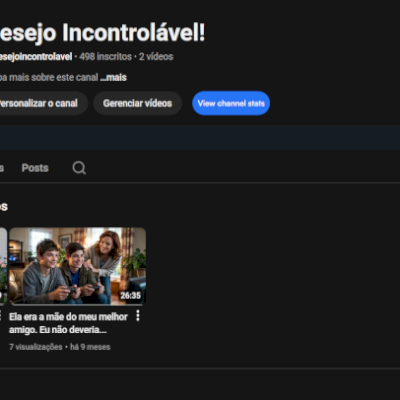 Canal Youtube 498 inscritos (NÃO MONETIZADO)