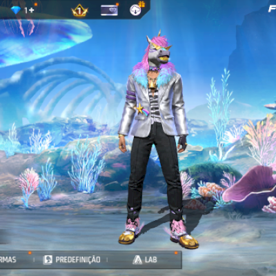 Conta free fire com skin unicórnio 🦄