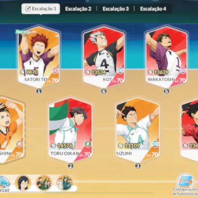 Haikyuu Fly High conta com todos os 4 URs até então e time +90k de poder