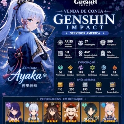 🌸 VENDO CONTA GENSHIN IMPACT - SERVIDOR AMÉRICA 🌸