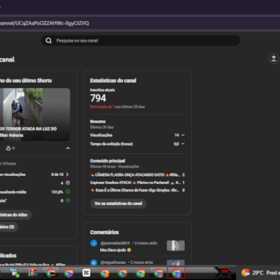 YOUTUBE CANAL DE 794 INSCRITOS