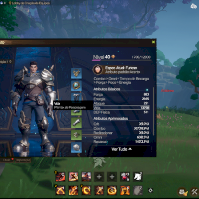 conta lv 40 guerreiro