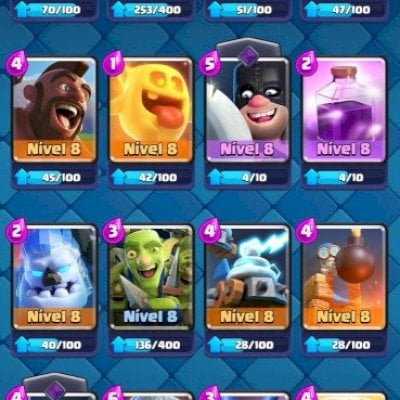 Conta a venda clash royale com 6 Evoluções 2 campeões nivel 11 e -- 700k de Ouro