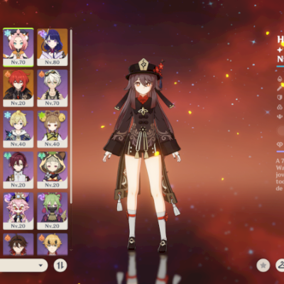 Conta genshin impact AR54 com 6 personagens 5S + 2 armas 5S