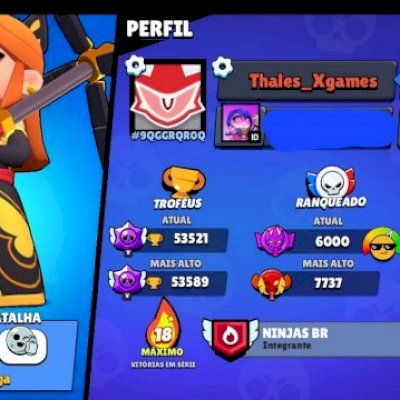 Conta de brawl stars com todos brawlers, skins raras, 53k de troféus