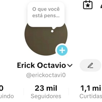 Conta do tiktok com 23K de seguidores e 1,1 milhões de curtidas