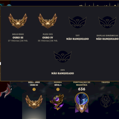 Ouro 3 com TODOS os Champs e 271 ( JG / TOP / MID )