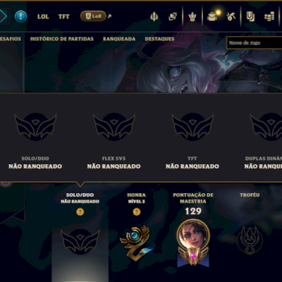 Unranked com 60 Champs e 22 Skins