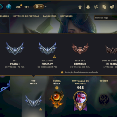 Prata 4 com 150 Champs e 54 Skins ( MAIN ADC )
