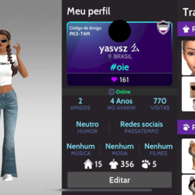 Conta feminina antiga parada