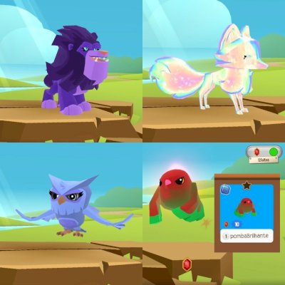 Animal Jam PW Conta com Vários Animais e Tocas