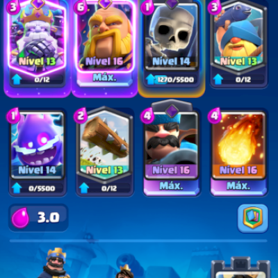 CONTA MUITO GEMADA LVL15 3 CARTAS LVL16 5k 🏆 DECK DE GG REAL
