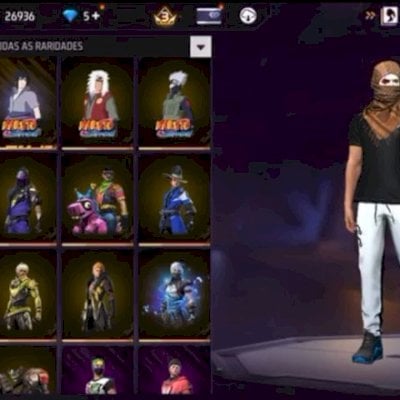 Conta Free Fire antiga nivel 62 com skin do Sasuke
