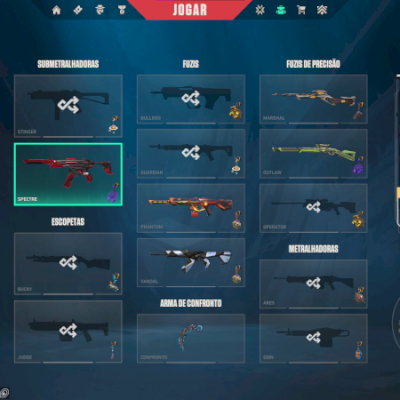 Conta com skins de vandal, phantom, duas facas e outros