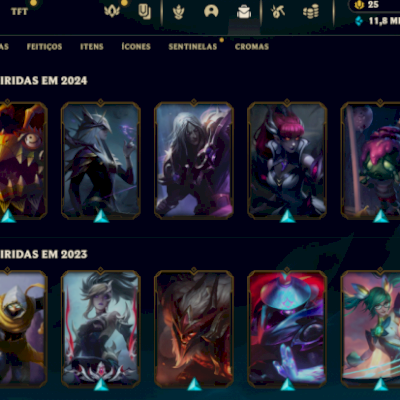 Conta de LoL lvl 398 com mais de 130 skins