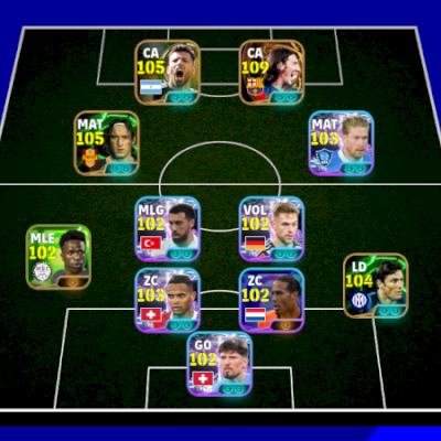 Conta efootball com Messi 110 e Aguero