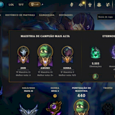 ACC LOL 100% SEGURA, UNICO DONO, FULL ACESSO, 111 SKINS, ALL CHAMPS, LVL 323
