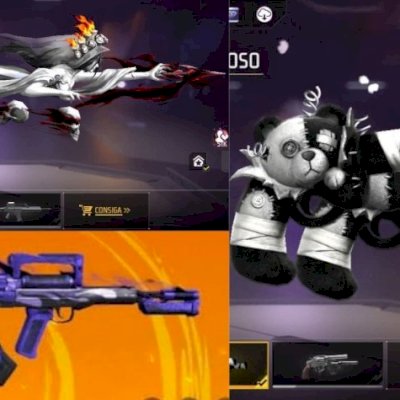 CONTAS FF COM SKIN DE ARMA LENDÁRIA (SEU EMAIL)