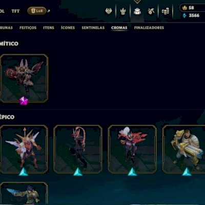 CONTA 555 SKINS - ELO MINIMO ESMERALDA IV - SEASON PASSADA DIAMANTE 2/MESTRE