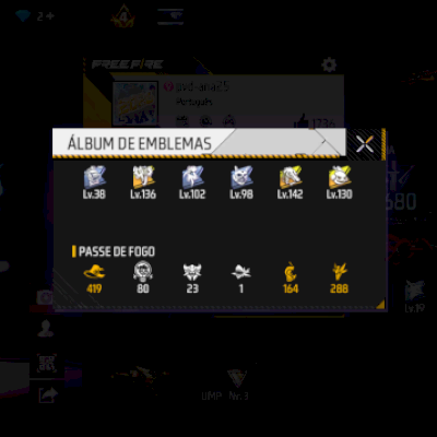 Conta free fire a venda