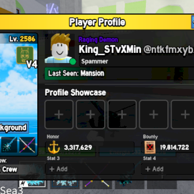 Conta de Blox fruits com várias frutas perms itens e títulos raros