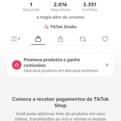 CONTA DO TIKTOK COM SHOP ATIVO +2K SEGUIDORES (PROMOVER ATIVO)
