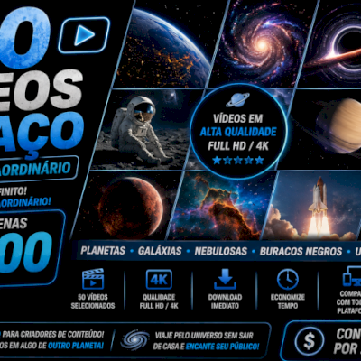 50 Vídeos Espaço & Universo Extraordinário_Conteúdo Cósmico-ENTREGA AUTOMÁTICA