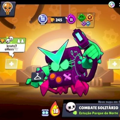 VENDO CONTA DE BRAWL STARS MAIN 8-BIT COM SKIN LENDÁRIA DELE E ELE MAXIMIZADO