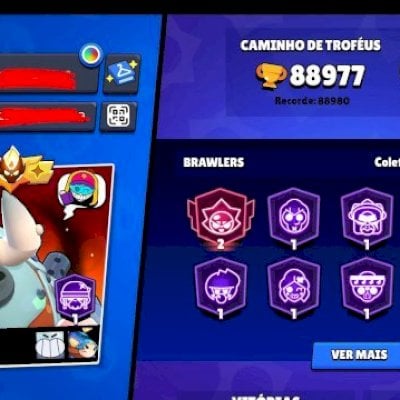 CONTA DE BRAWL STARS, ANTIGA COM PASSES E 89K DE TROFÉUS
